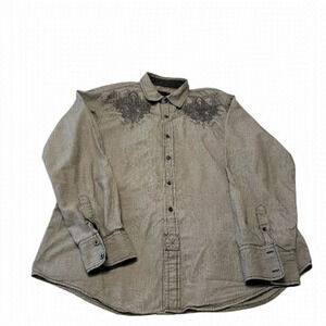 Urban Heritage Mens Long Sleeve Embroidered Shirt - Size XL